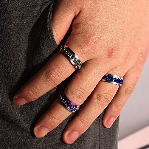 Juztec Spinner Gyűrű a Férfiak, a Nők, Ezüst Gyűrű, a Férfiak Rozsdamentes Acél Gyűrű Király Titán Divat