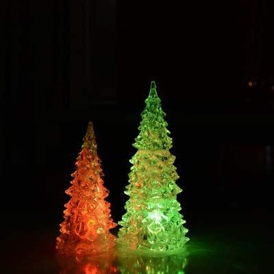 Tomsi Asztali karácsonyfa, LED-es Akril Éjszakai Fény karácsonyfa, színváltó Mini Asztali Fa Karácsonyi