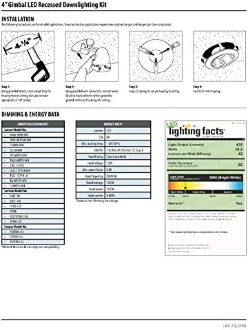 Lithonia Lighting LK4G2MW M4 Gimbal Kit Integrált LED-es, Fehér, 4-Es, 7.25x6