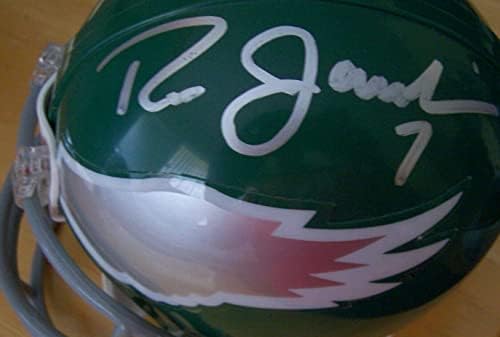 Ron Jaworski Harold Carmichael aláírt Philadelphia Eagles retro mini sisak SZÖVETSÉG - Dedikált NFL Sisak