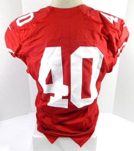 2012-es San Francisco 49ers 40 Játék Kiadott Piros Mez 46 DP35569 - Aláíratlan NFL Játék Használt Mezek