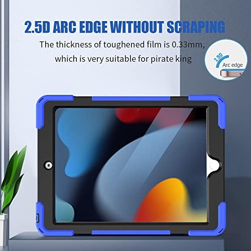 zenrich iPad 10.2 hüvelyk Masszív Esetben Piros, 2 Csomag Anti Kék Fény Edzett Üveg Képernyő Ptotector(iPad