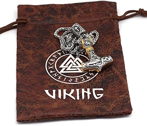 Viking thor kalapács mjolnir nyaklánc férfi rúna amulett noridc ékszerek viking ajándék férfiaknak