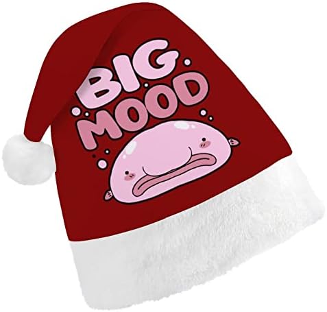 Nagy Hangulat, Rózsaszín Blobfish Karácsonyi Sapka, Télapó Sapka Vicces Karácsonyi Kalap karácsonyi Parti
