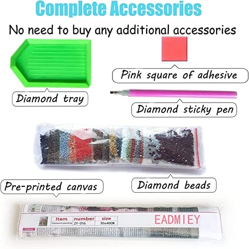 EADMIEY 5D Gyémánt Festmény Felnőttek számára, illetve Készletek Teljes Gyakorlat Alice 12 x 16 cm Kerek