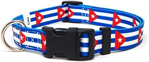 Kuba Nyakörv | Kubai Zászló | gyorskioldó Csattal | Made in NJ, USA | Extra Nagy Kutyák