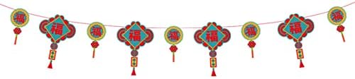 A kínai Új Év Banner Fu Betűk Piros Papír Lantern Medál Streamer Húzza Zászló Díszek Tavaszi Fesztivál