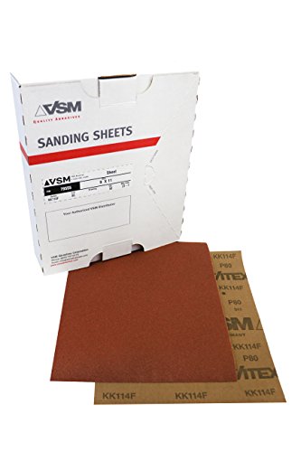 VSM 79555 Csiszolóanyagok Ruhával Lap, 9 x 11, 80 Finomság, Alumínium-Oxid (Csomag 50)