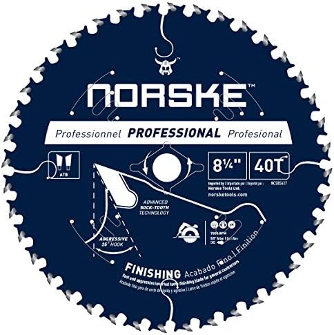 Norske Eszközök NCSBS417 8-1/4 inch 40T Socktooth Körkörös, Simító fűrészlap 5/8 hüvelyk Unalmas Lézer