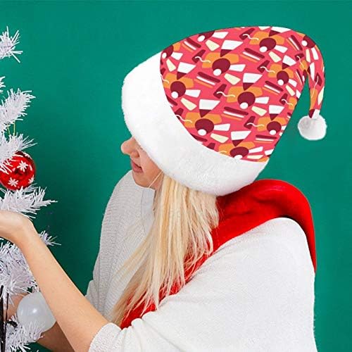 Karácsony, Mikulás Sapka, Narancs Geometriai Karácsonyi Ünnepi Kalap Felnőttek számára, Unisex Kényelem