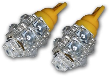 Tuningpros LEDFS-T10-A9 Első Jel LED Izzók T10 Ék, 9 Flux LED Amber 2-pc-be