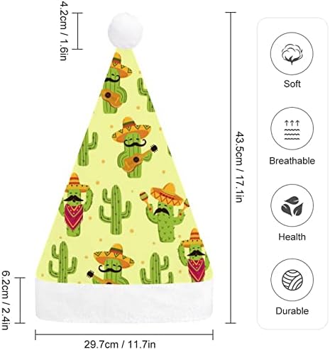 Mexikói Kaktusz Minta Karácsonyi Sapka, Télapó Sapka a Felnőtt Unisex Kényelem Klasszikus Karácsonyi Sapka
