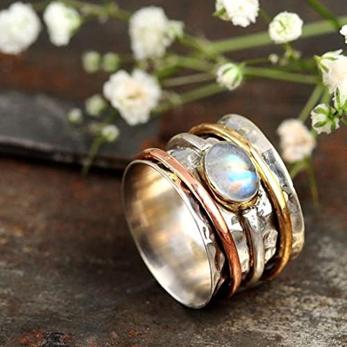 Vaskos Divatos Férfi Gyűrűk, Valamint Az Európai Tricolor Vintage Drágakő, Női Gyűrűk, Aranyozott Gyűrű