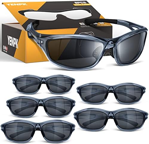 YENPK 6 Pack Biztonsági Glassess a Férfiak, UV szemvédő ANSI Z87.1, Karcolás & Hatásának Ellenálló Védő