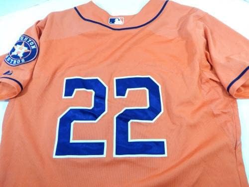 2013-19 Houston Astros 22 Játék, Használt Narancssárga Mez Névleges Eltávolított 46 DP25501 - Játék Használt