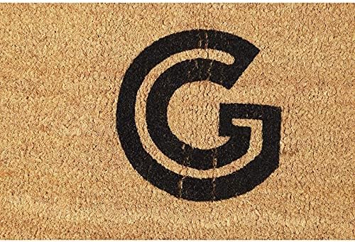 Juvale Coco Kókuszrost Eredeti Levelet G Monogram Lábtörlő (30 x 17)