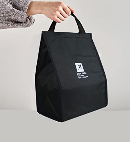 Szigetelt Ebéd Bag a Férfiak, a Nők Fekete Újrafelhasználható Termikus Ebéd Tote Nagy Vízálló Bento Box