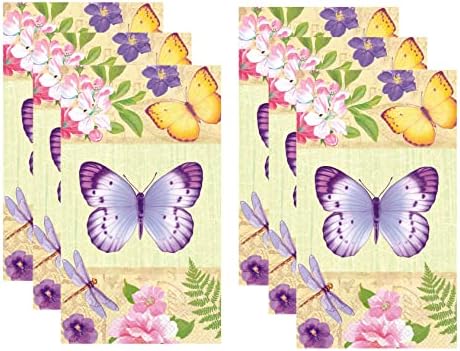 Pillangó, Virág, Kert, eldobható papír vendég törölköző dekoratív tavaszi téma design TÖMEGES 48 gróf