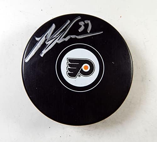 Cam Talbot 33 Aláírt Philadelphia Flyers NHL Jégkorong Auto 378 - Dedikált NHL Korong