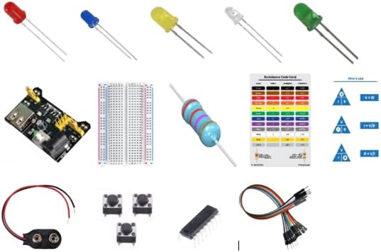 Elektronikus LED-Starter Kit - 74 Db - Működik az Arduino -, Nano -, Raspberry Pi, Egyéb Projekt Táblák