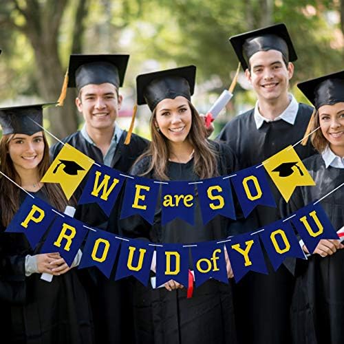Büszkék vagyunk, Hogy Banner Kék, Sárga, Gratulálok Érettségi Banner Kék, Sárga Érettségi 2023 Zászló