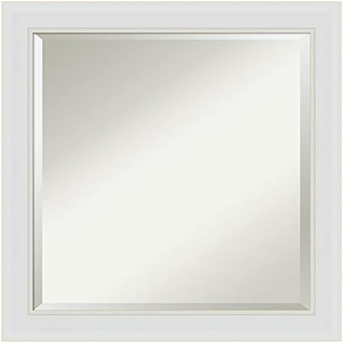 Amanti Művészeti Fazettás Tükör (33.5 x 43.5 a.), Hiúság Fehér Keskeny Keret - Fali Tükör, Fehér, X-Large
