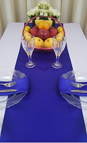 Rihana Haza Szatén asztali Futó Esküvői Bankett Dekorációs Csomag 1,4,12 (Royal Kék, 1)