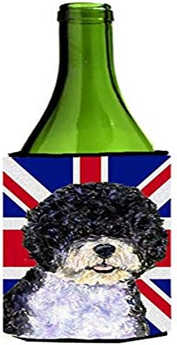 Caroline Kincsek SS4932LITERK portugál Víz Kutya, angol Union Jack Brit Zászló borosüveg Ölelkezős, Üveg
