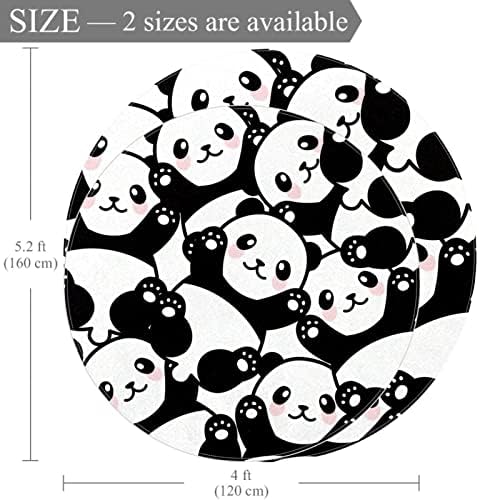 LLNSUPPLY 4 Ft Kerek, Alacsony Halom Játék Szőnyeg, Aranyos Kínai Panda Baba Minta Baba Mászik Szőnyegek