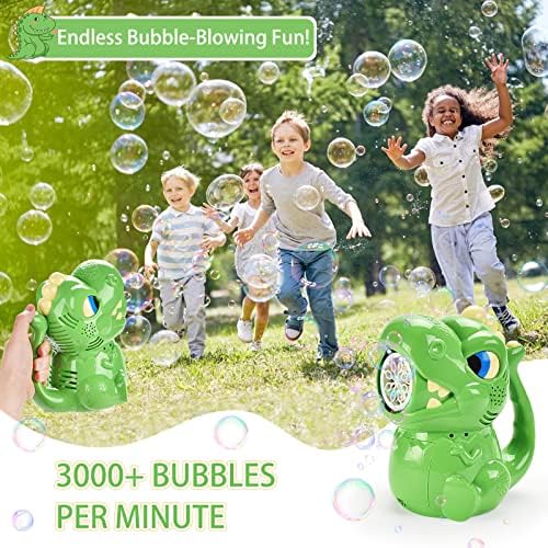 Buborék Gép, Automata Buborék Fúvó 3000+ Buborékok / Perc, Dinoszaurusz Buborék Gép Gyerekeknek Kisgyermekek