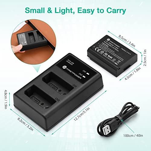 FirstPower LP-E10 Akkumulátor (2 Csomag), valamint a Kettős USB Töltő-Kompatibilis Canon EOS Rebel T3