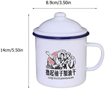 Zománc Kemping Bögre Kávét: 2db 370ml Kínai Vintage Enamelware Tábortűz Tea Csésze Fedő Hordozható Poharakból