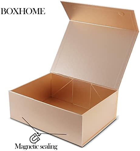 BOXHOME 5 Pack Nagy Ajándék Doboz, Rose Gold díszdobozban 13x10x5 hüvelyk Mágneses Fedelek Ajándék Csomagolás,