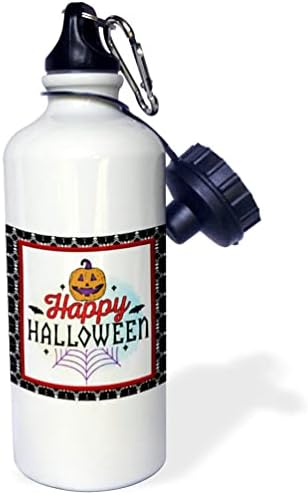 3dRose Boldog Halloween Szó Művészet Egy Tök, s Pókháló - Víz Palackok (wb-369189-1)