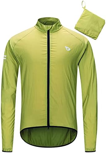 BALEAF Férfi Kerékpáros Széldzseki Kabátok, Könnyű, Szélálló Pakolható Zsebbel, Fényvisszaverő vízálló