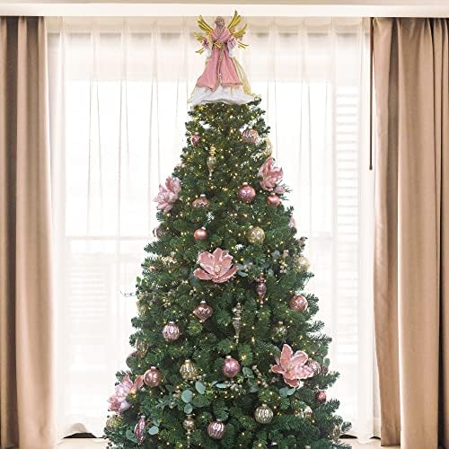 KI Bolt Angyal karácsonyfa Topper, 18 Colos Rose Arany Angyal Figurák fa tetején Világít a karácsonyfa