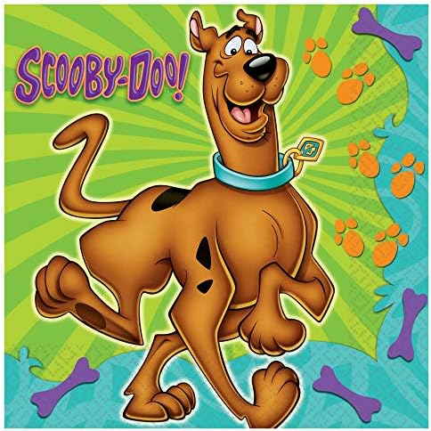 Scooby-Doo Ebéd Papír Szalvéta - 6.5 x 6.5 | Multicolor | Csomag 16