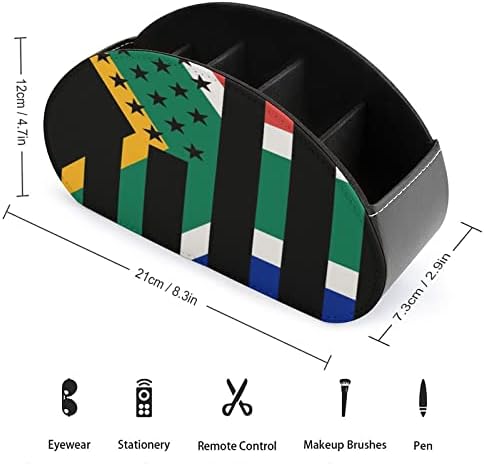 Afro-Amerikai Zászló Távirányító Tároló Doboz Multifunkcionális PU Bőr TV Távirányító Tartót Asztali Szervező