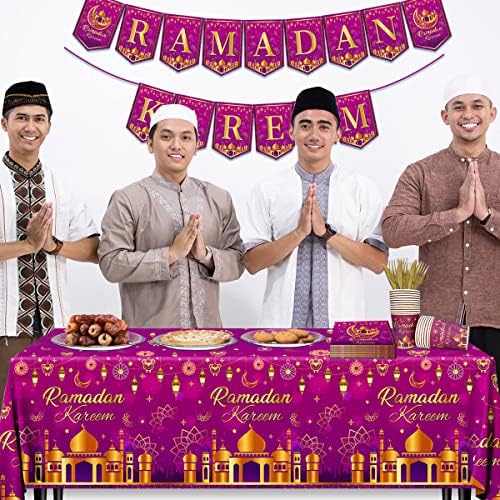 Ramadán Eid Mubarak Dekorációk,Ramadan Mubarak Vacsora, Desszert Tányér Készlet Eldobható Eid Mubarak