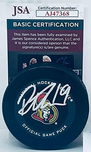Drake Batherson aláírt Ottawa Senators Hivatalos Játék Korong dedikált SZÖVETSÉG - Dedikált NHL Korong