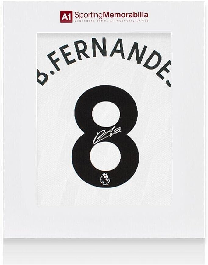 Bruno Fernandes Aláírt A Manchester United Póló - 2022-23, - Re, A 8-As Számú - Ajándék - Dedikált Foci