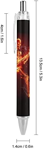 Koponya Elektromos Lángoló Gitár Behúzható Aranyos Golyóstoll, 0,5 Mm, Finom Pont Rugalmas Kerek Hordó