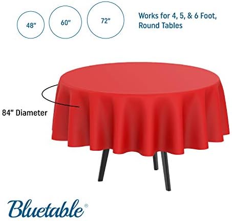Piros Kerek Műanyag Asztalterítő Eldobható Asztalterítő - Heavy Duty (84 Hüvelyk) 4, 5, 6 Láb Kerek Asztalok,