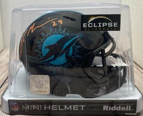 Miami Dolphins Sam Madison Aláírt Napfogyatkozás Mini Helmet1 Szövetség Coa - Dedikált NFL Sisak