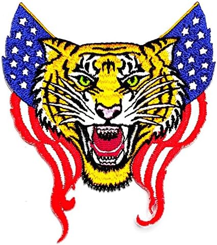 Kleenplus Amerikai Zászló Tigris Rajzfilm Javítás Tigris Matrica Kézműves Foltok DIY Applied Hímzett Varrni