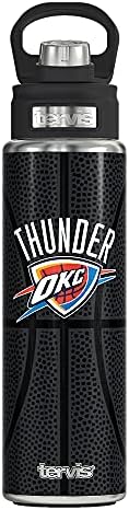 Tervis NBA-Oklahoma City Thunder Bőr Tripla Falú Szigetelt Dobon, 24oz Széles szájú Üveg, Rozsdamentes