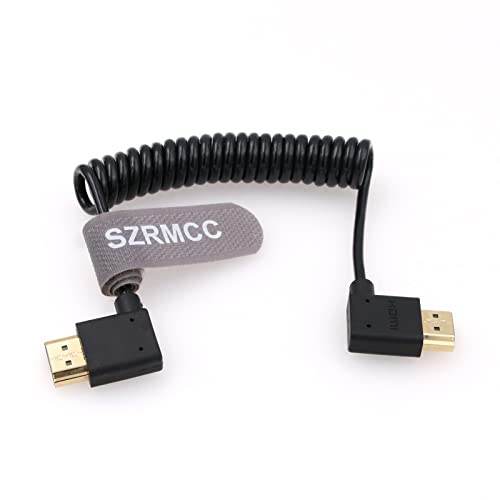 SZRMCC 8k HDMI 2.1 Kábel HDMI Bal Szög Férfi HDMI derékszögű Férfi Spirál Kábel Nagy Sebességű Puha Kábel