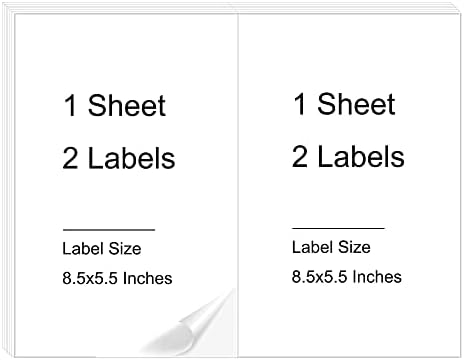 MarFul a Szállítási Címkéket 2 Per Sheet,8,5 x 11 Hüvelyk Fél Lap Szállítási Címkék Lézer & Tintasugaras