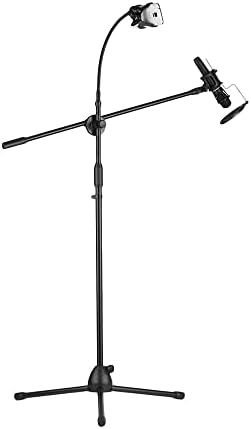Btuty Fém Mikrofon Padló Állvány Állvány, Állítható Magasság Boom Kar 3 Mikrofon Birtokosai & 1 Okostelefon