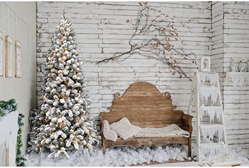 Fraser Hill Farm 6.5-Láb Előre Világít a Hó Özönlöttek Alaszkai Fenyőfa, karácsonyfa, Meleg Fehér LED,